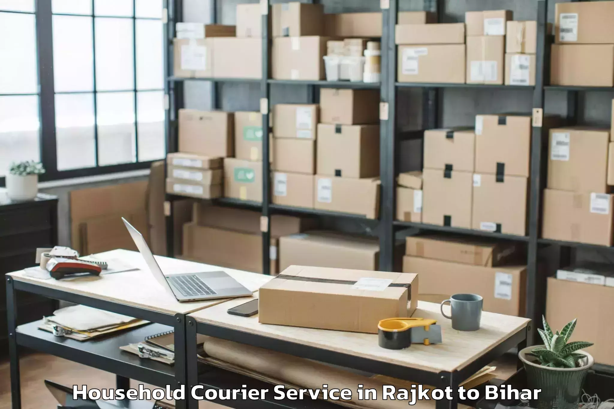 Book Rajkot to Mojharia Household Courier Online